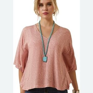 Ariat Dusty Rose V-Neck Tunic Top